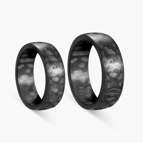 Obrączki ślubne: carbon, półokrągłe, 7 mm